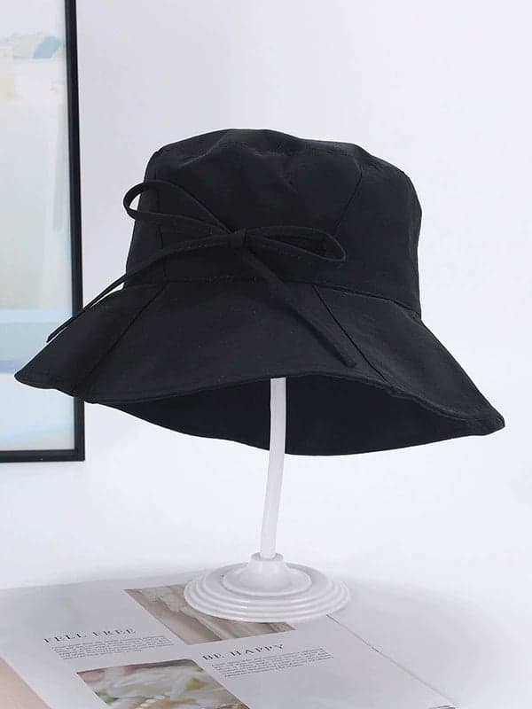 Styli Ribbon Black Bucket Hat – Chic Accessory for Women - Image 1