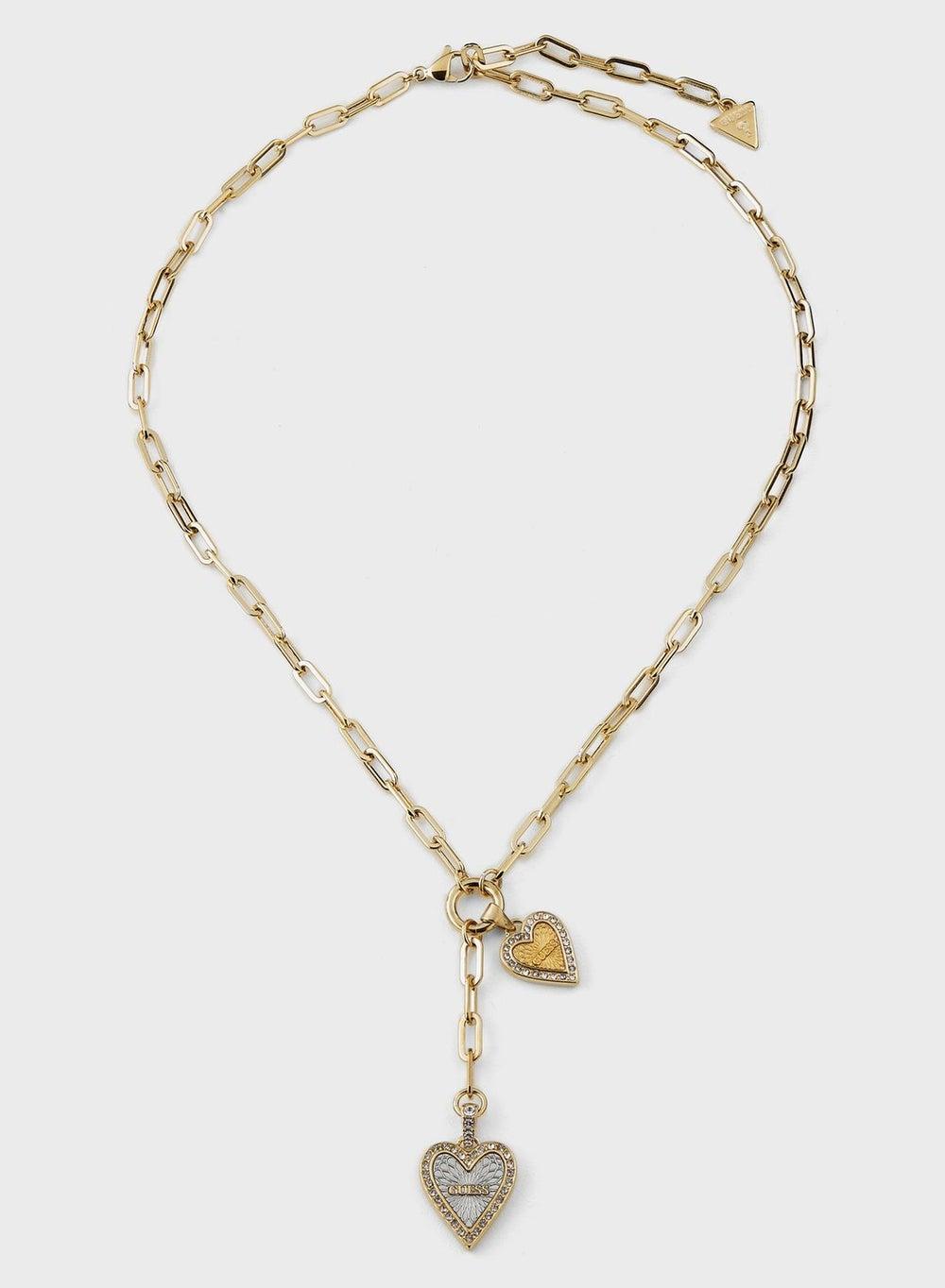 GUESS Double Heart Stainless Steel Necklace Elegance - Image 1