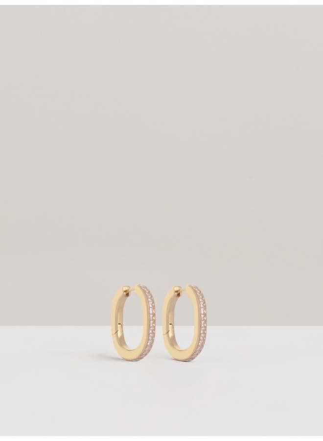 REISS Mia: Elegant Silver-Toned Crystal Hoop Earrings - Image 1
