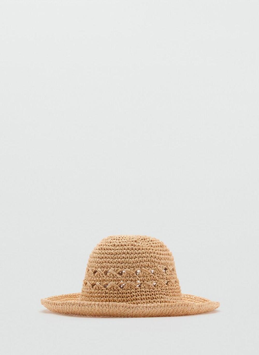 MANGO Women's Chic Natural Fibre Openwork Hat - Image 1
