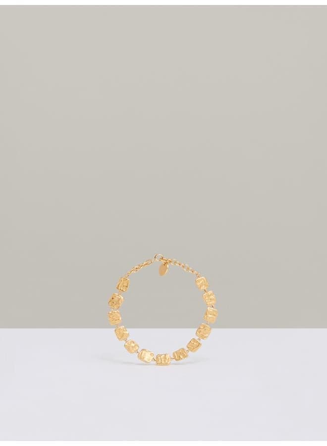 REISS Millie: Elegant Molten Square Gold-Tone Bracelet - Image 1