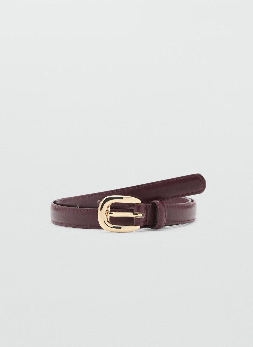 MANGO Women's Chic Skinny Faux Leather Belt - Image 1