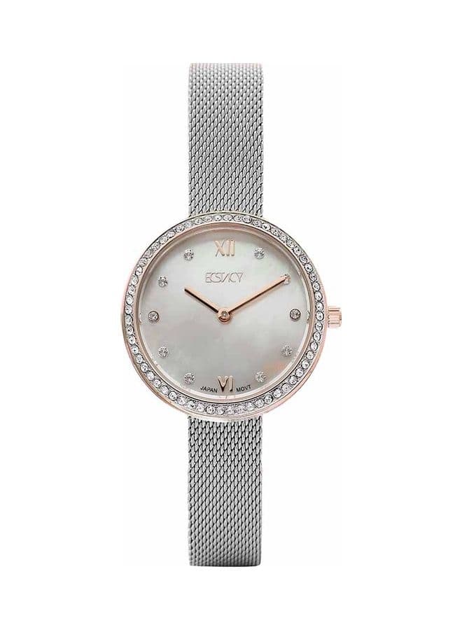 ECSTACY E20506-KMSM Elegant Silver Mesh Women's Watch - Image 1