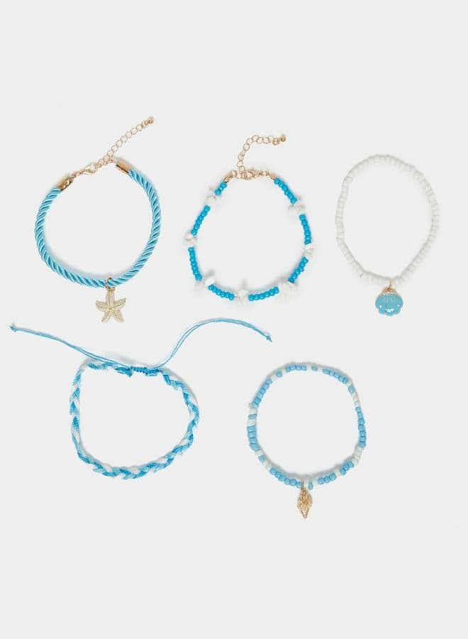 Sea Charm Anklet Quintet for Women by Styli - Image 1