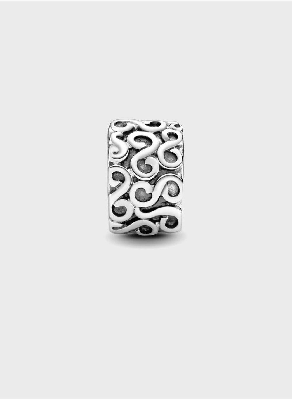 PANDORA Swirl Clip Charm - Elegant Sterling Scrollwork - Image 1