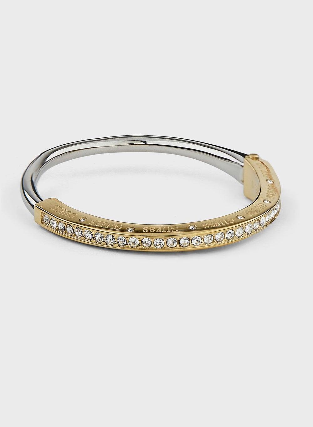 GUESS Dual-Tone Pave Bangle Bracelet - Elegance Refined - Image 1