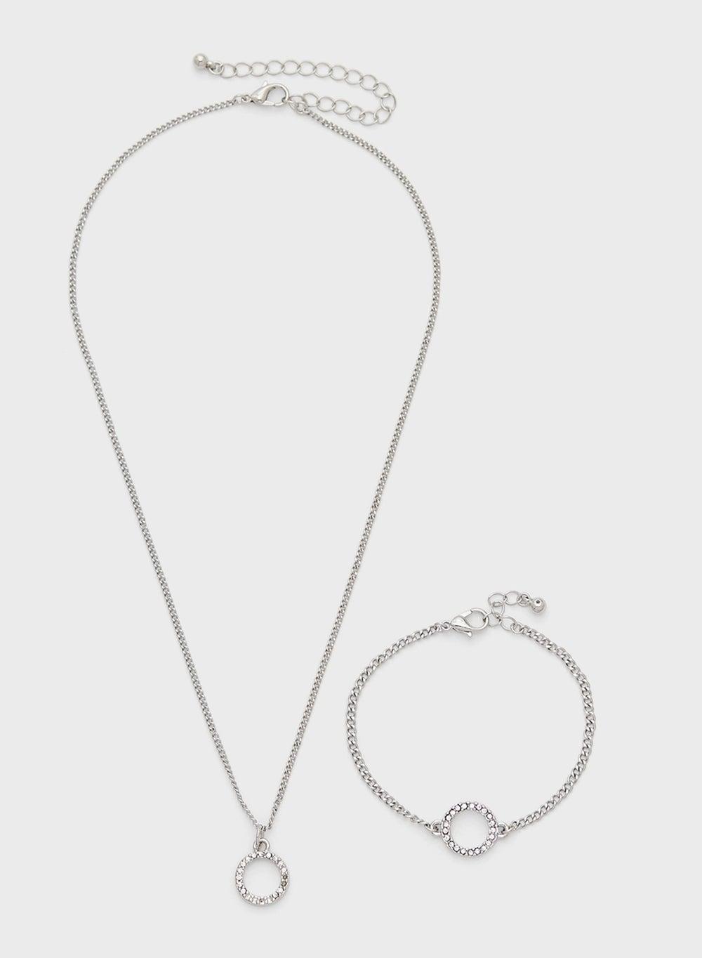 ELLA Diamante Elegance: Pendant Necklace & Bracelet Set - Image 1