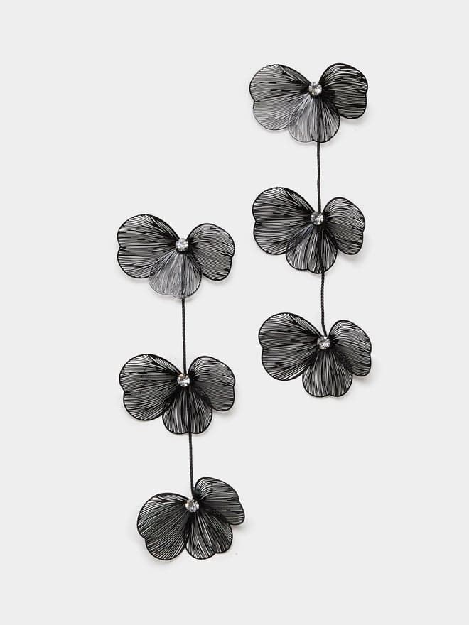 Styli Flower Dangle Earrings - Elegant Tiered Design - Image 1