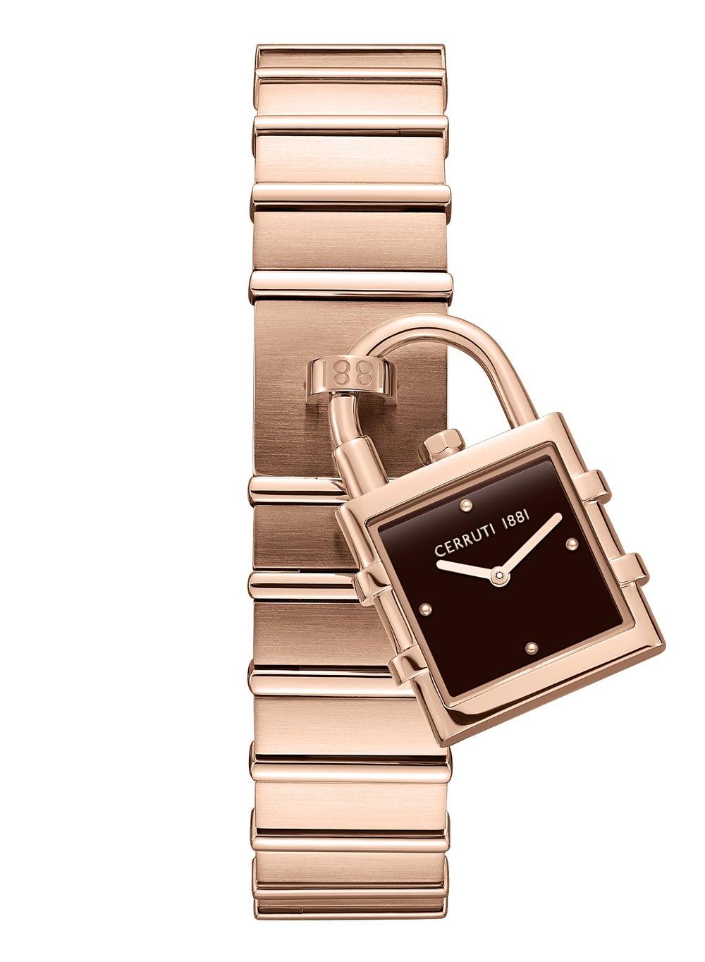 CERRUTI 1881 Adria Rose Gold Analog Watch - Elegant Lock Design - Image 1