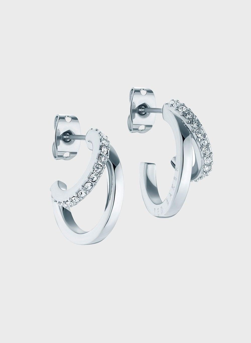 Ted Baker Helias Crystal Elegance Double Hoop Earrings - Image 1