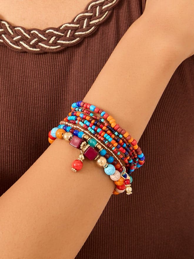 Elegant Multi-Stack Bead Bracelets - Chic Accessory for Every Occasion - Image 1
