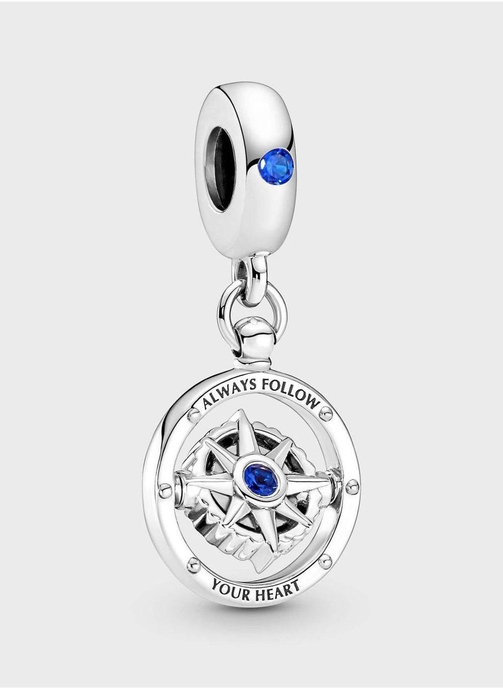 PANDORA Sterling Silver Spinning Compass Charm - Image 1
