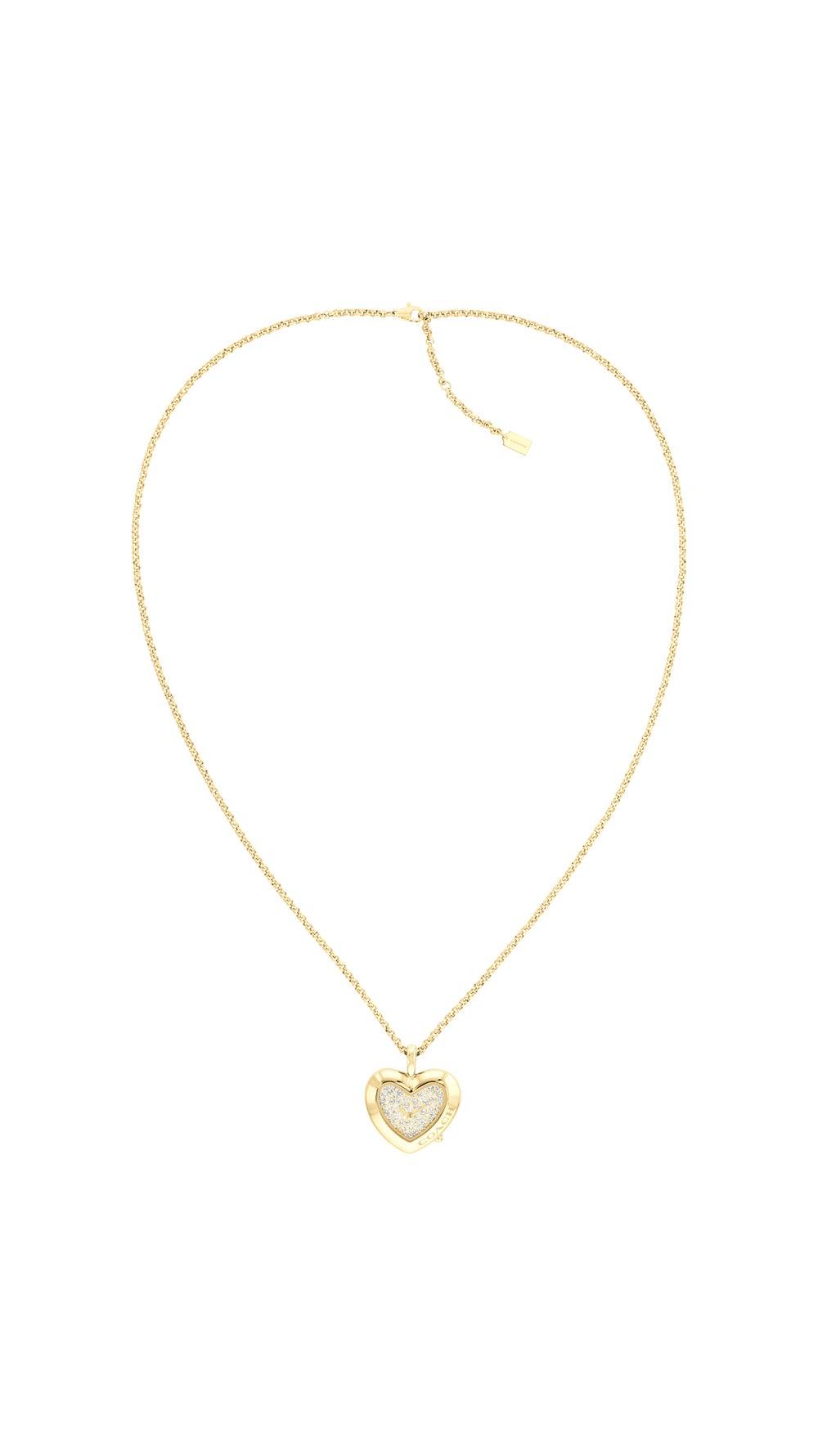 COACH Heart & Tearose Gold-Tone Watch Necklace - Image 1