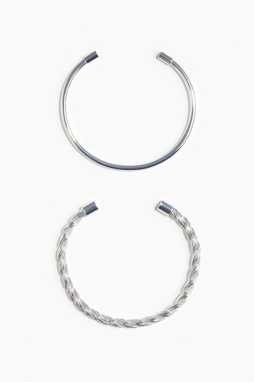 H&M Elegant Duo: 2-Pack Metallic Cuff Bracelets - Image 1