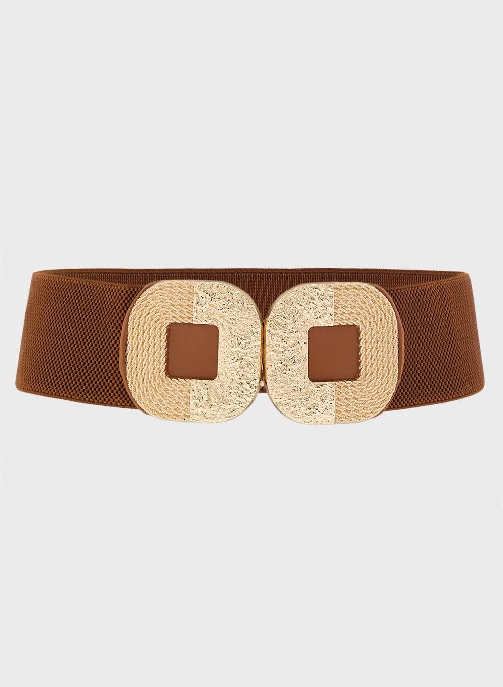 Ginger Gold Detail Elegant Wide Belt for Women - Image 1