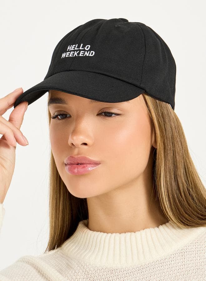 Styli Embroidered Slogan Cap - Chic Expression for Women - Image 1
