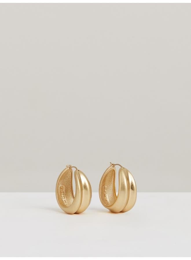 REISS Sophie: Gold-Tone Sculptural Hoop Earrings - Image 1