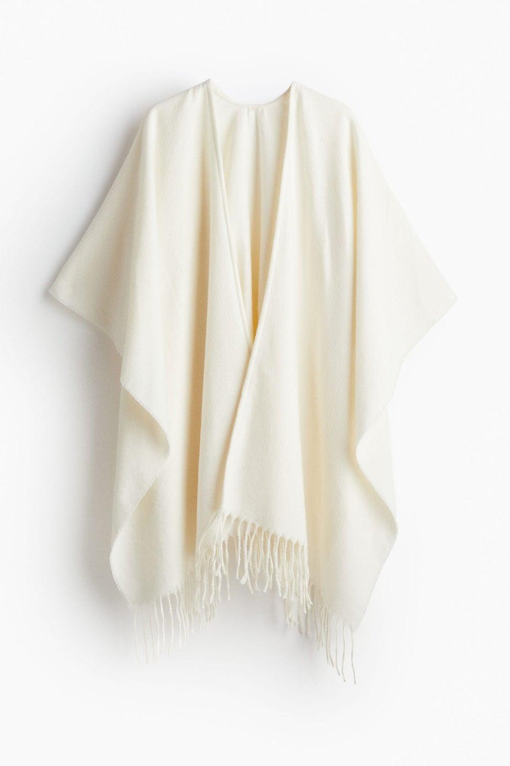 H&M Chic Fringe-Trimmed Poncho - Classic Elegance Redefined - Image 1