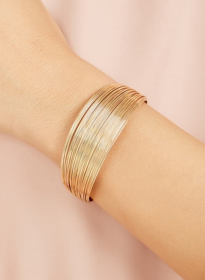 Styli Layered Wide Cuff Bangle - Elegance for Every Woman - Image 1