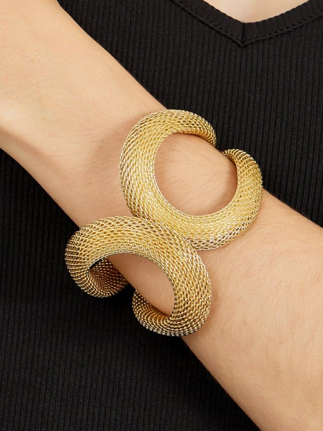 Styli Textured Cuffed Bracelet - Elegance Unleashed - Image 1