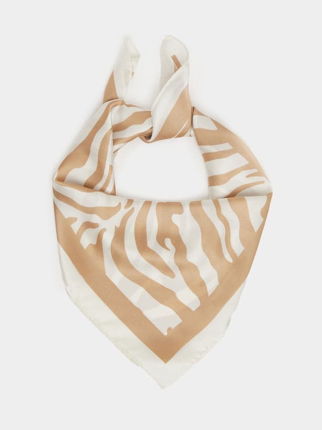 Styli Satin Scarf: Striped Elegance for a Radiant Look - Image 1