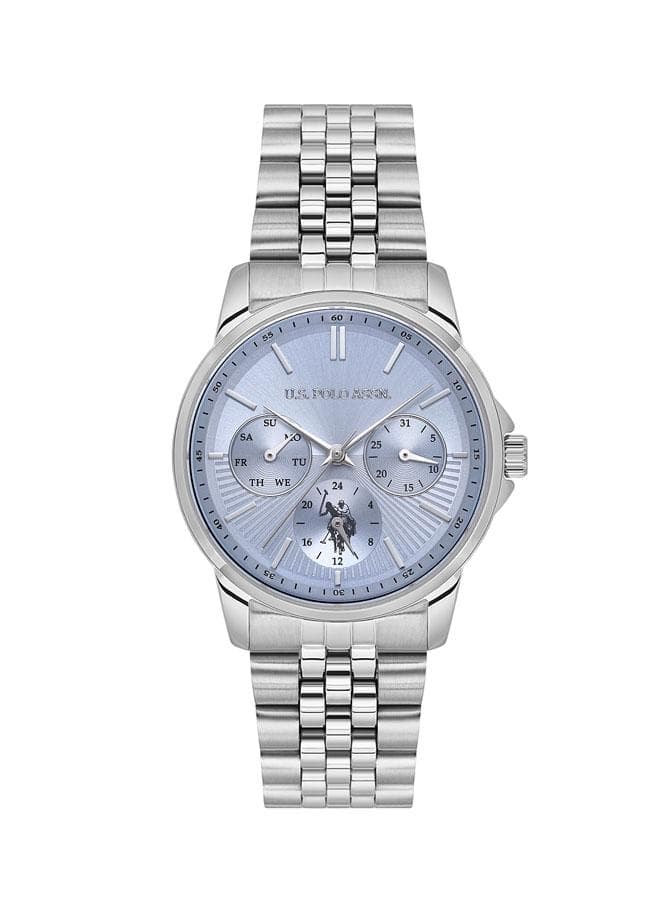 U.S. Polo Assn. Crossing Multifunction 34mm Ice Blue Ladies' Watch - Image 1