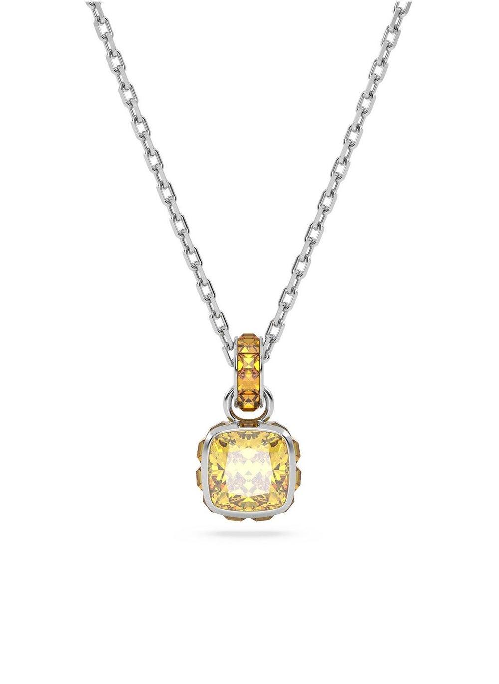 Swarovski November Topaz Yellow Birthstone Pendant Necklace - Image 1