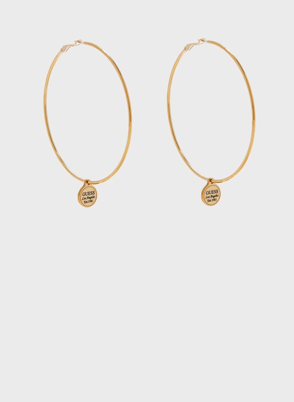 GUESS Coin Charm Elegance Drop Earrings - Image 1