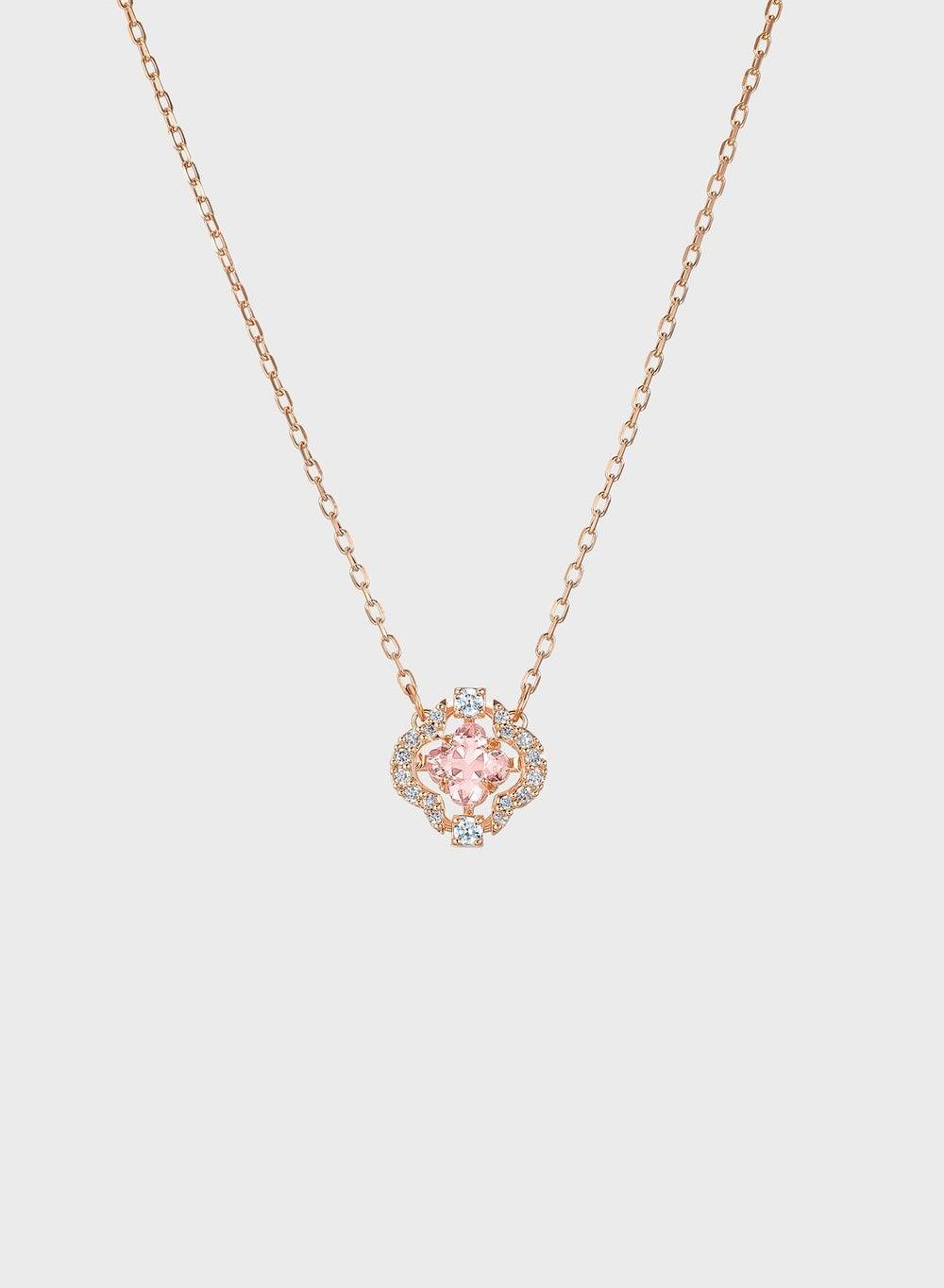 SWAROVSKI Sparkling Disc Clover Pendant Necklace - Image 1