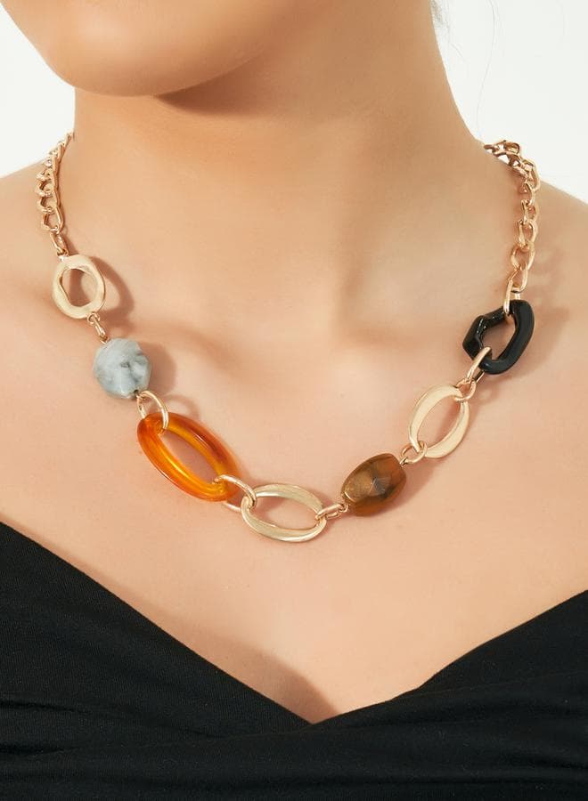 Styli Link Accent Elegant Chain Necklace for Women - Image 1