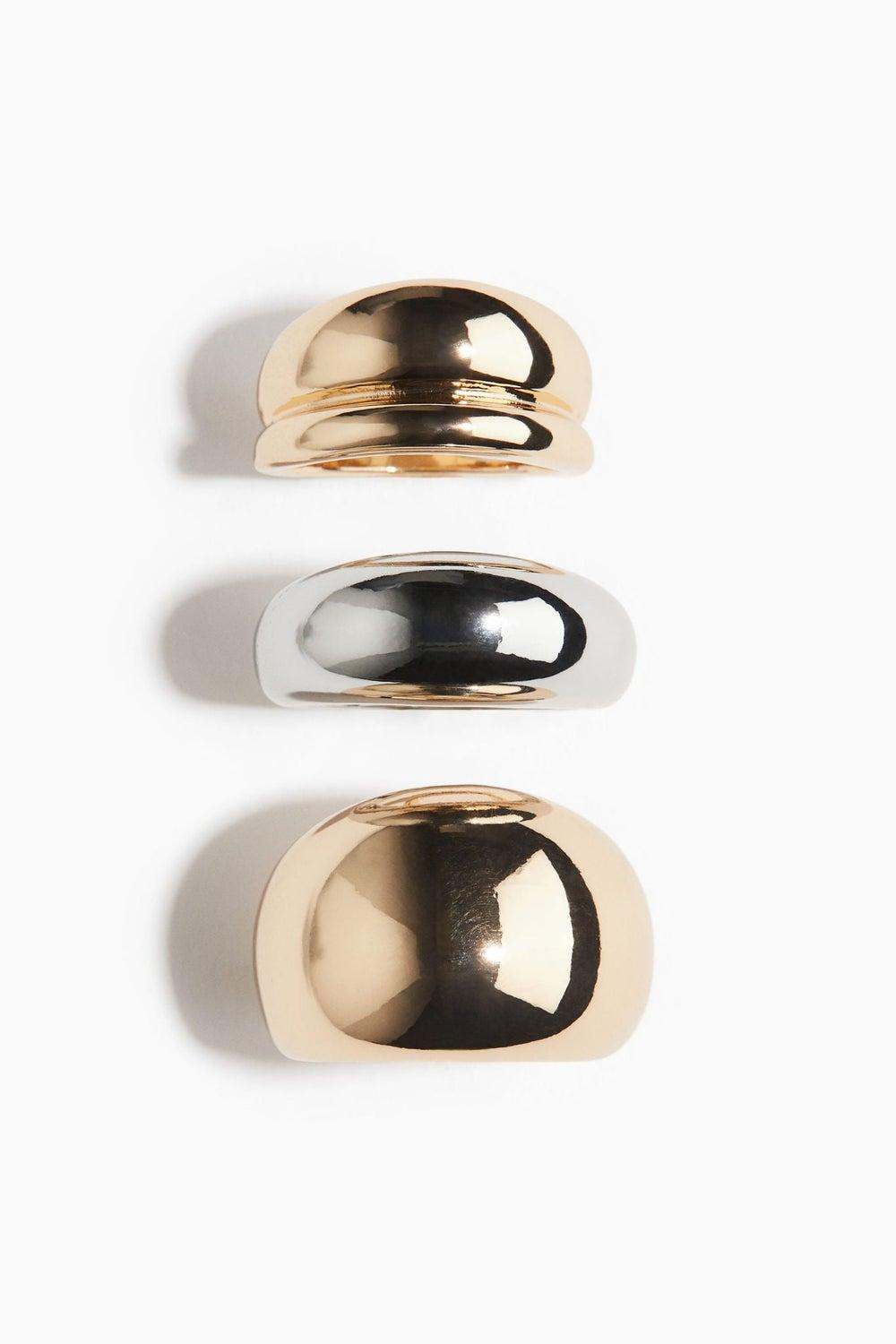 H&M Elegant Trio: 3-Pack Chunky Rings for Women - Image 1