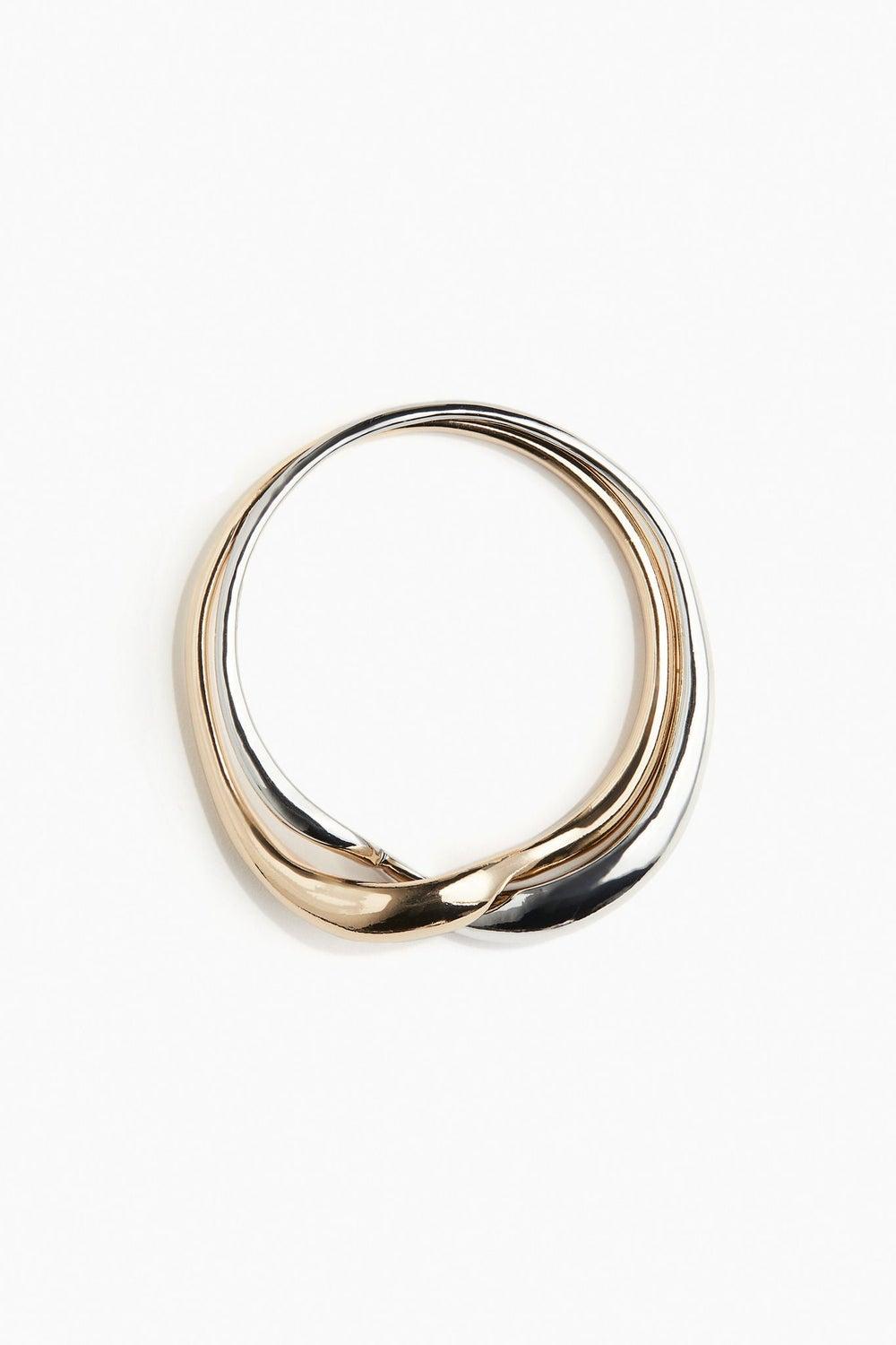 H&M Chic Intertwined Bangle - Dual Tone Elegance - Image 1