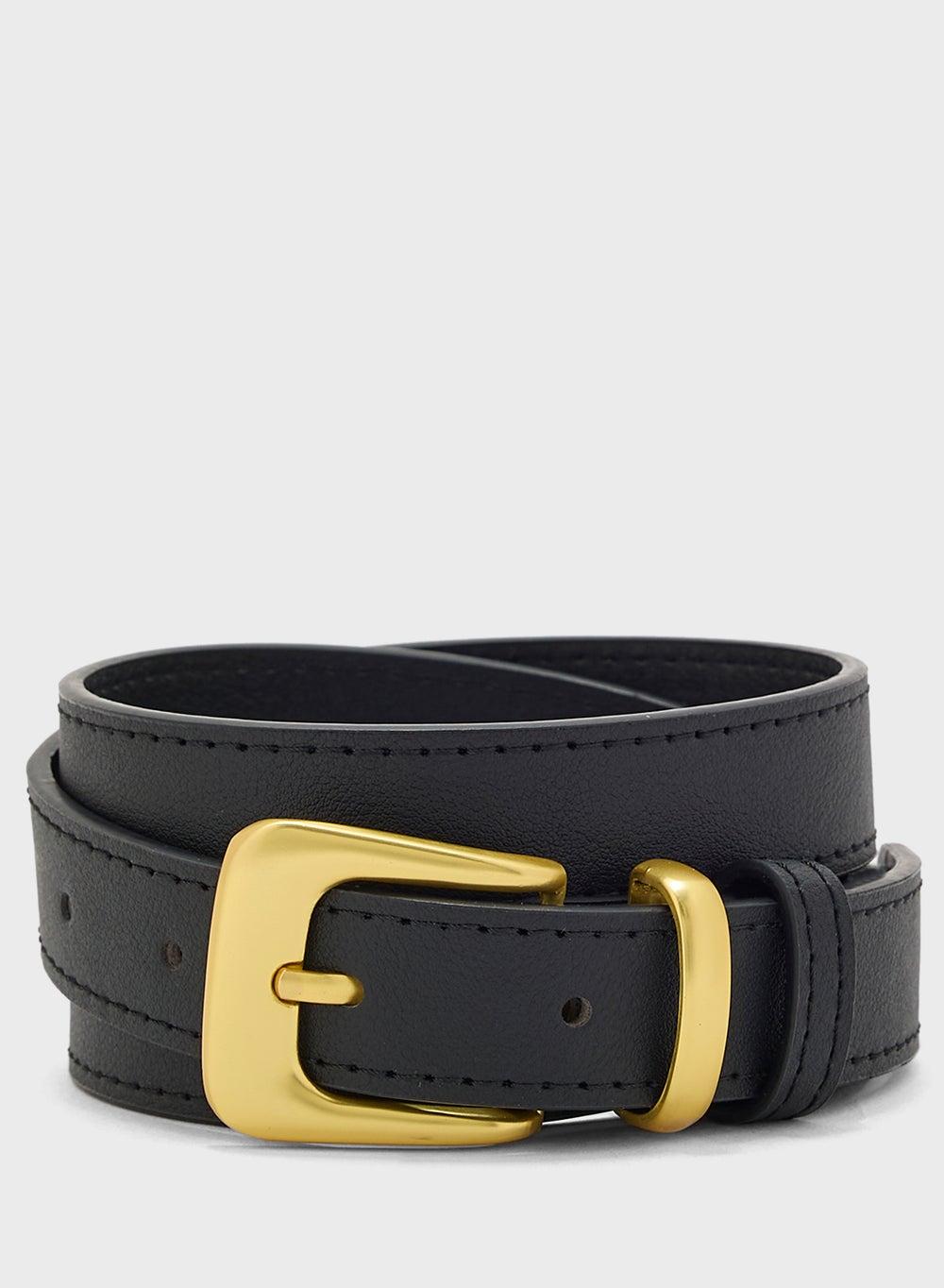 Elegant Ginger Classic Women's Belt with Gold Buckle - Image 1