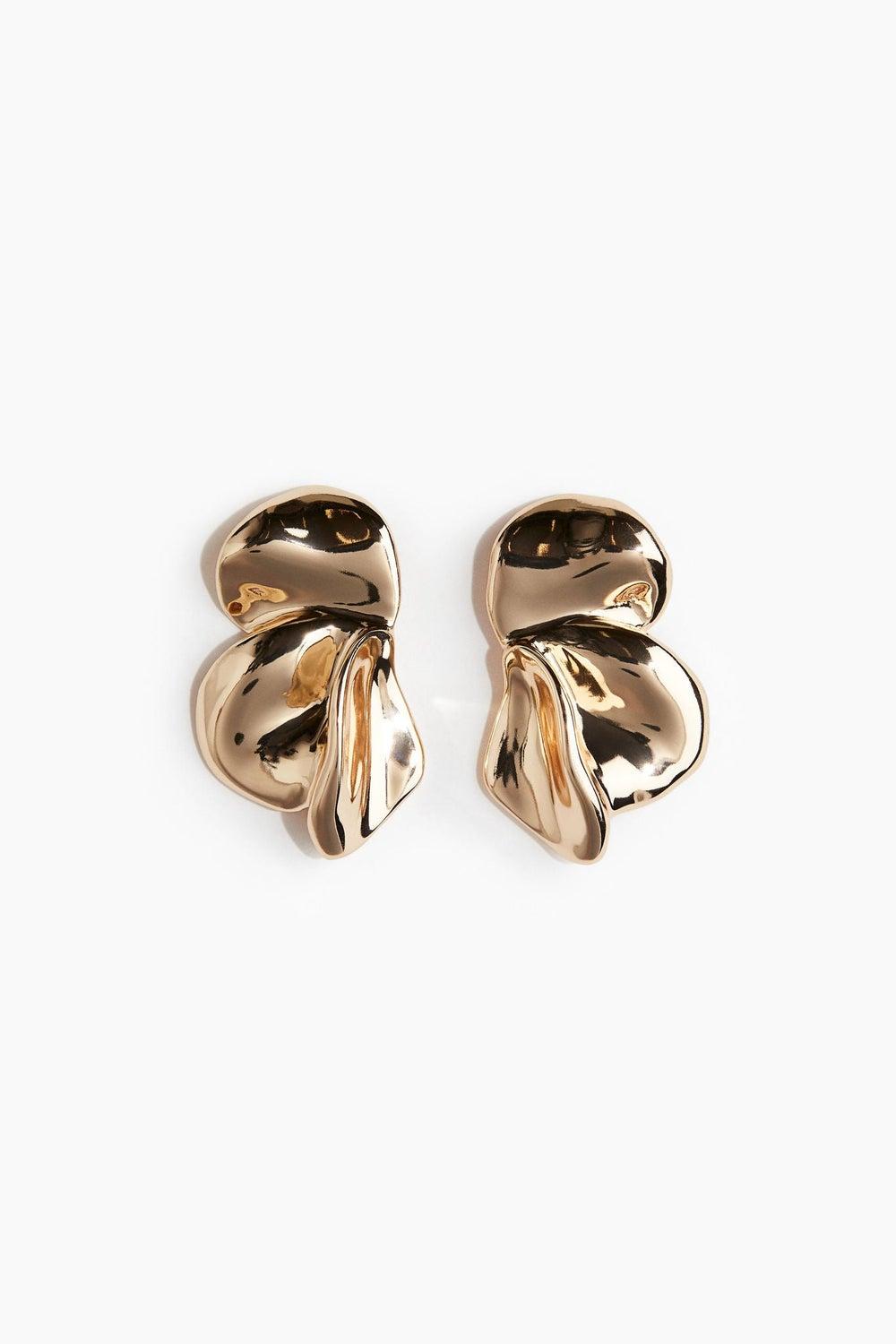 H&M Chic Oversized Metal Stud Earrings - Image 1