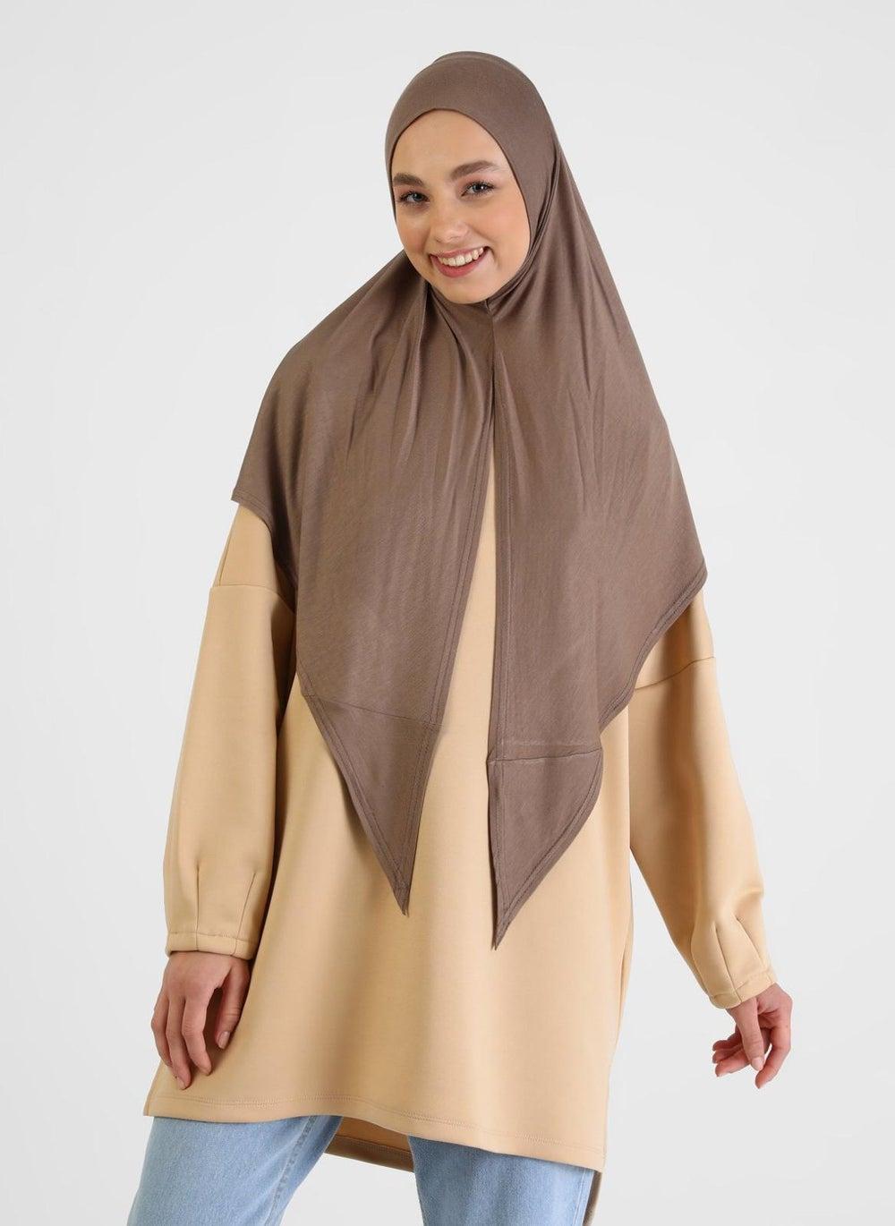 Tuva Shawl Dark Mink Instant Scarf by Modanisa - Image 1