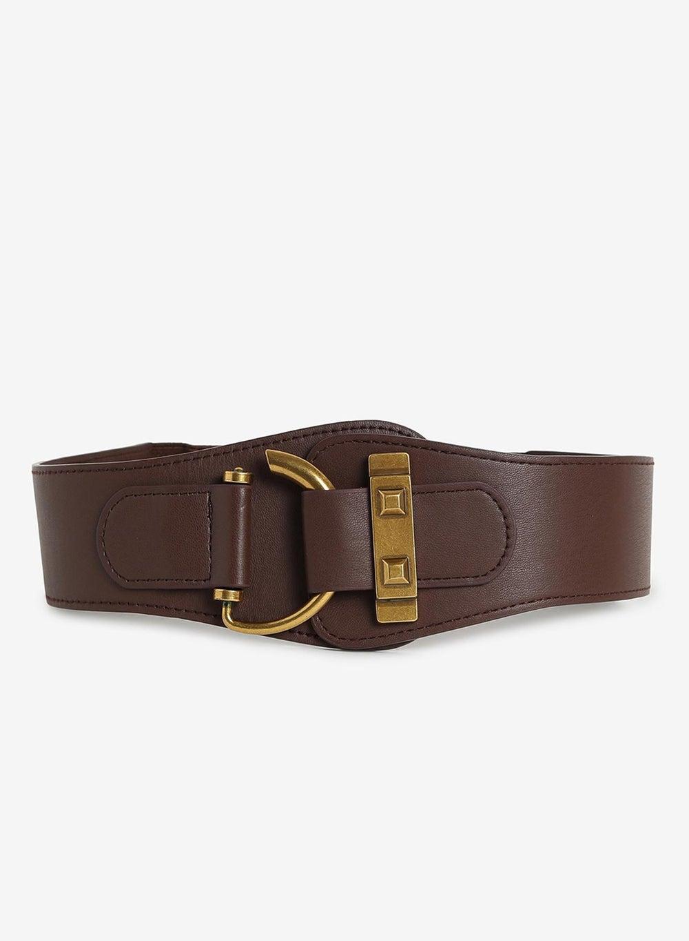Haute Sauce Chic Brown Solid Waist Belt for Women - Image 1
