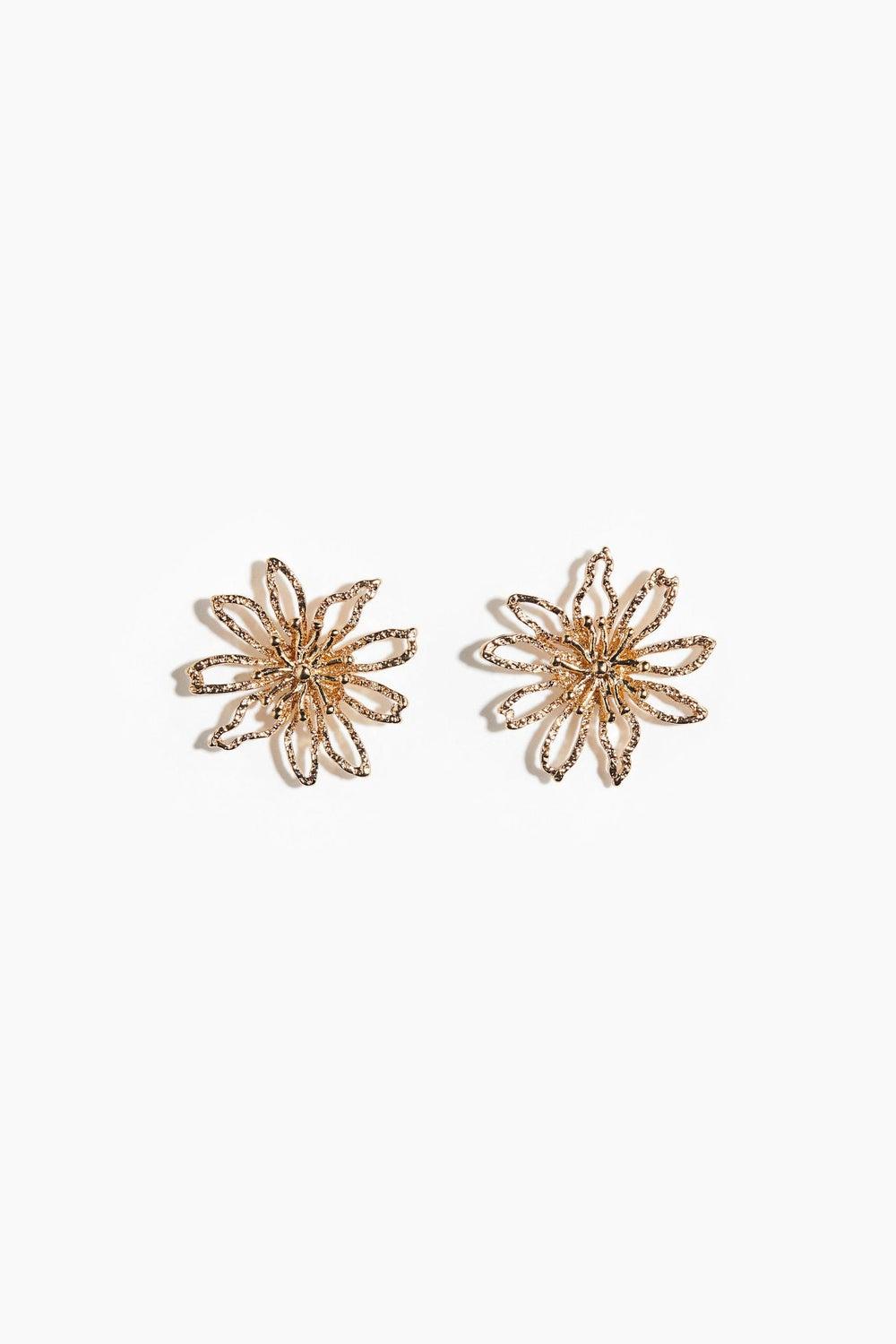 H&M Floral Elegance: Textured Flower Stud Earrings - Image 1