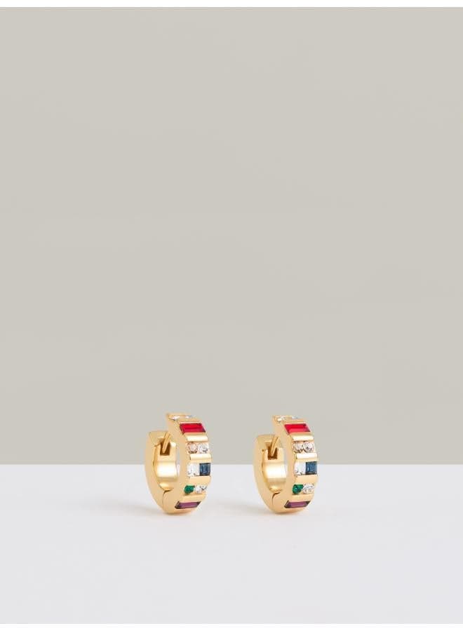REISS Sadie: Elegant Crystal Huggie Earrings - Image 1