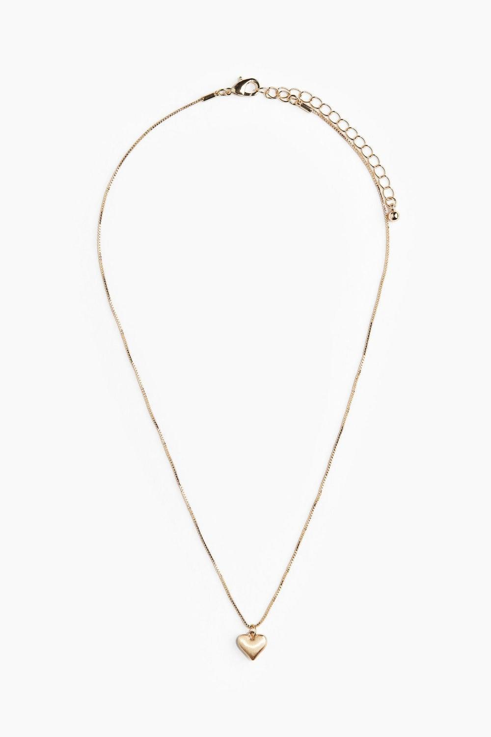 H&M Gold-Tone Heart Pendant Necklace Elegance - Image 1