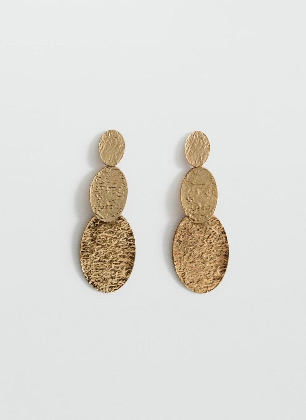 MANGO Textured Circle Earrings – Elegance Redefined - Image 1