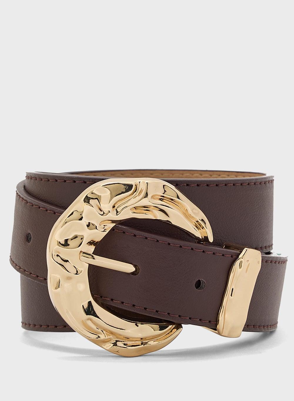 Elegant Ginger Gold-Buckled Belt for Women - Image 1