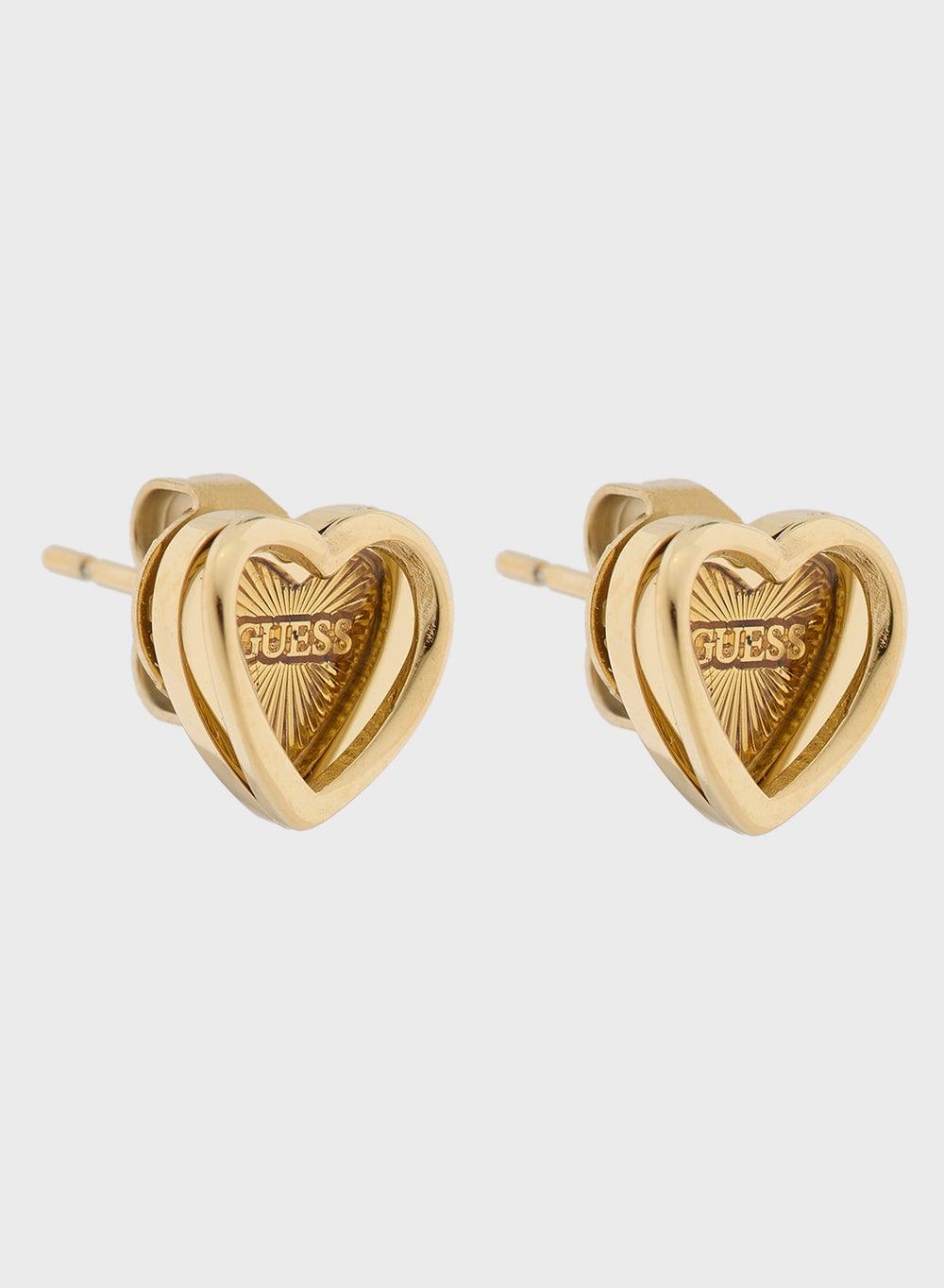 GUESS Mini Heart Stud Earrings - Elegant Stainless Steel - Image 1