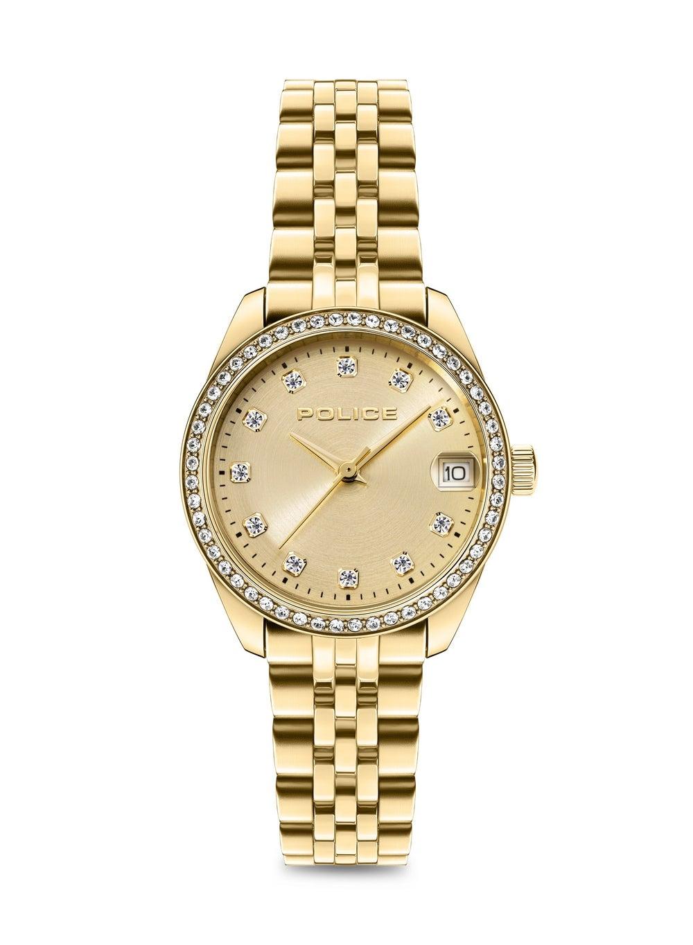 POLICE Devote 28mm Elegance in Yellow Gold for Women - Image 1