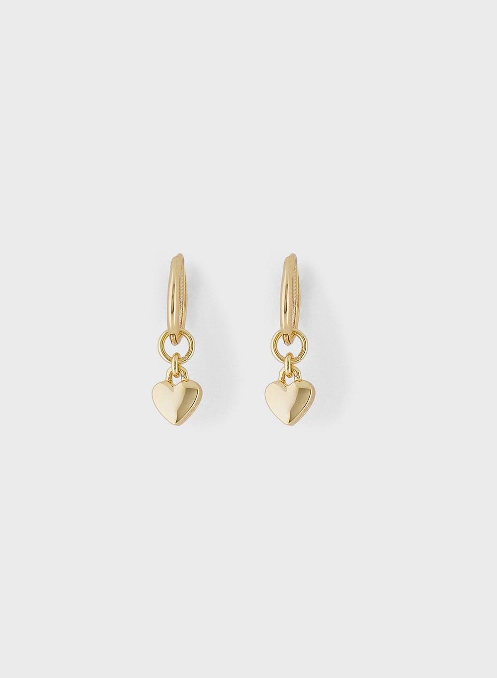 Ted Baker Harrye Gold Tone Heart Huggie Earrings - Image 1