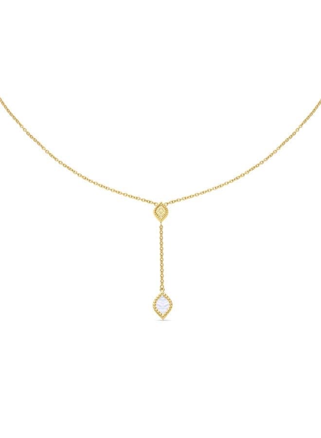 CERRUTI 1881 Esmeralda Gold-Plated Crystal MOP Necklace - Image 1