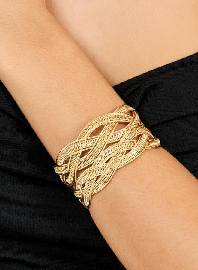 Styli Textured Cuff Bracelets: Elegant Cut-Outs for Women - Image 1