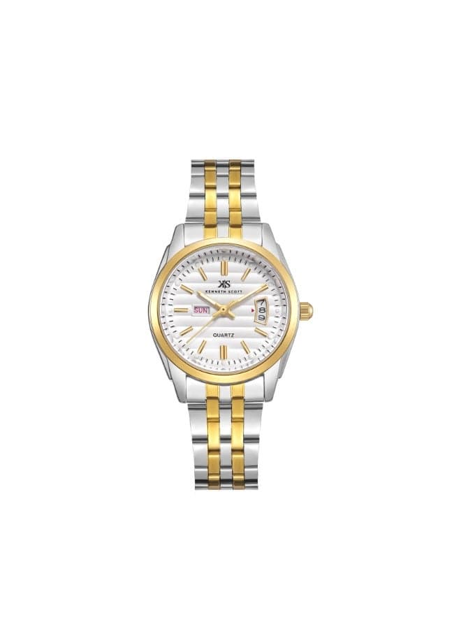 KENNETH SCOTT K23554-TBTW: 28mm Gold Analog Watch for Women - Image 1
