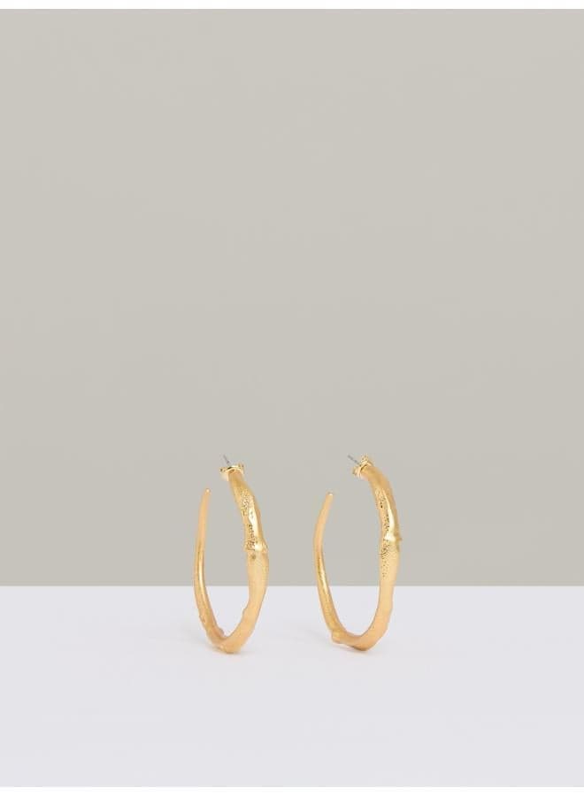 REISS Molly: Sculptural Gold-Tone Molten Hoop Earrings - Image 1