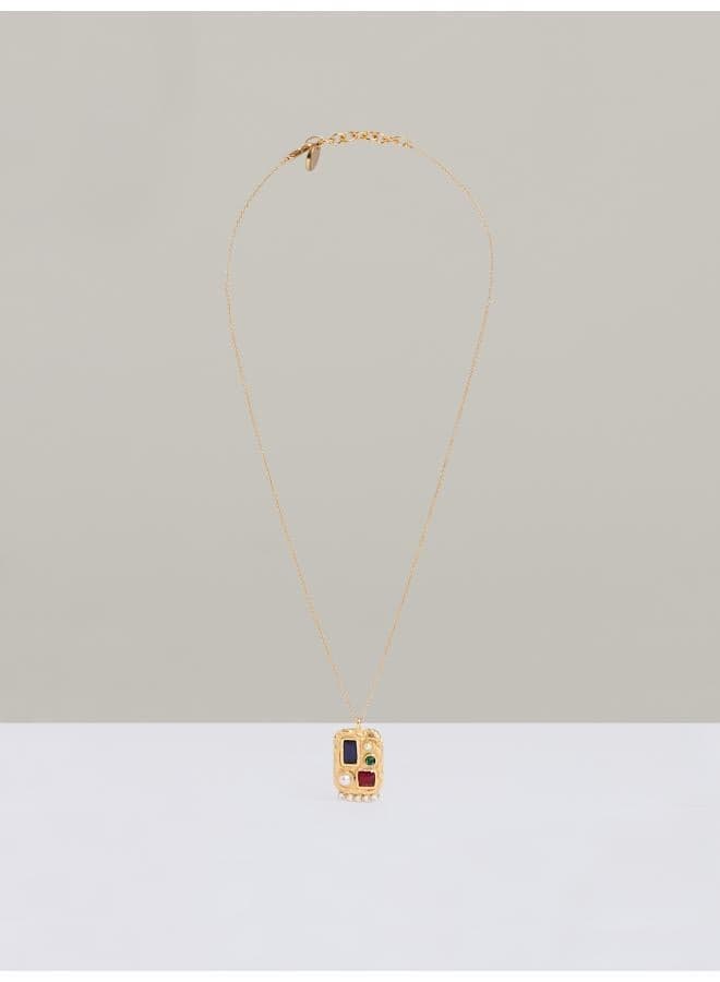 REISS Skylar Crystal Rectangle Elegance Necklace - Image 1