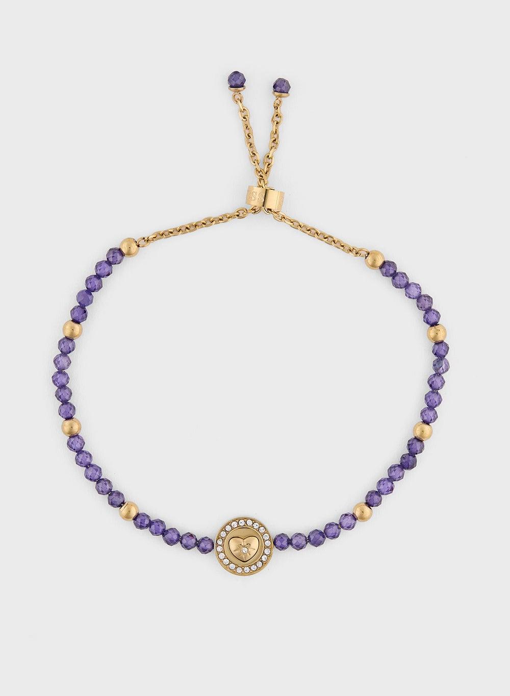 GUESS Beaded Heart Charm Bracelet for Women - Image 1